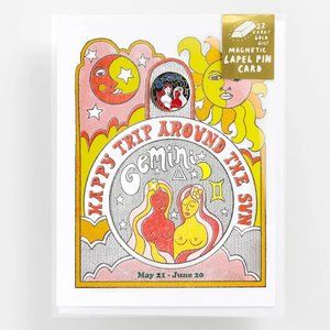 Yellow Owl Workshop Gemini Lapel Pin Card